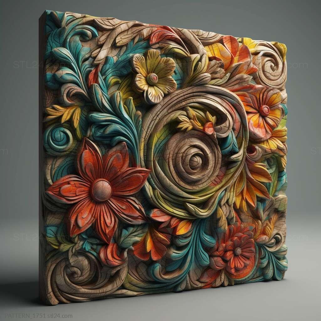 Patterns and decorations (stl colorfull 3, PATTERN_1751) 3D models for cnc